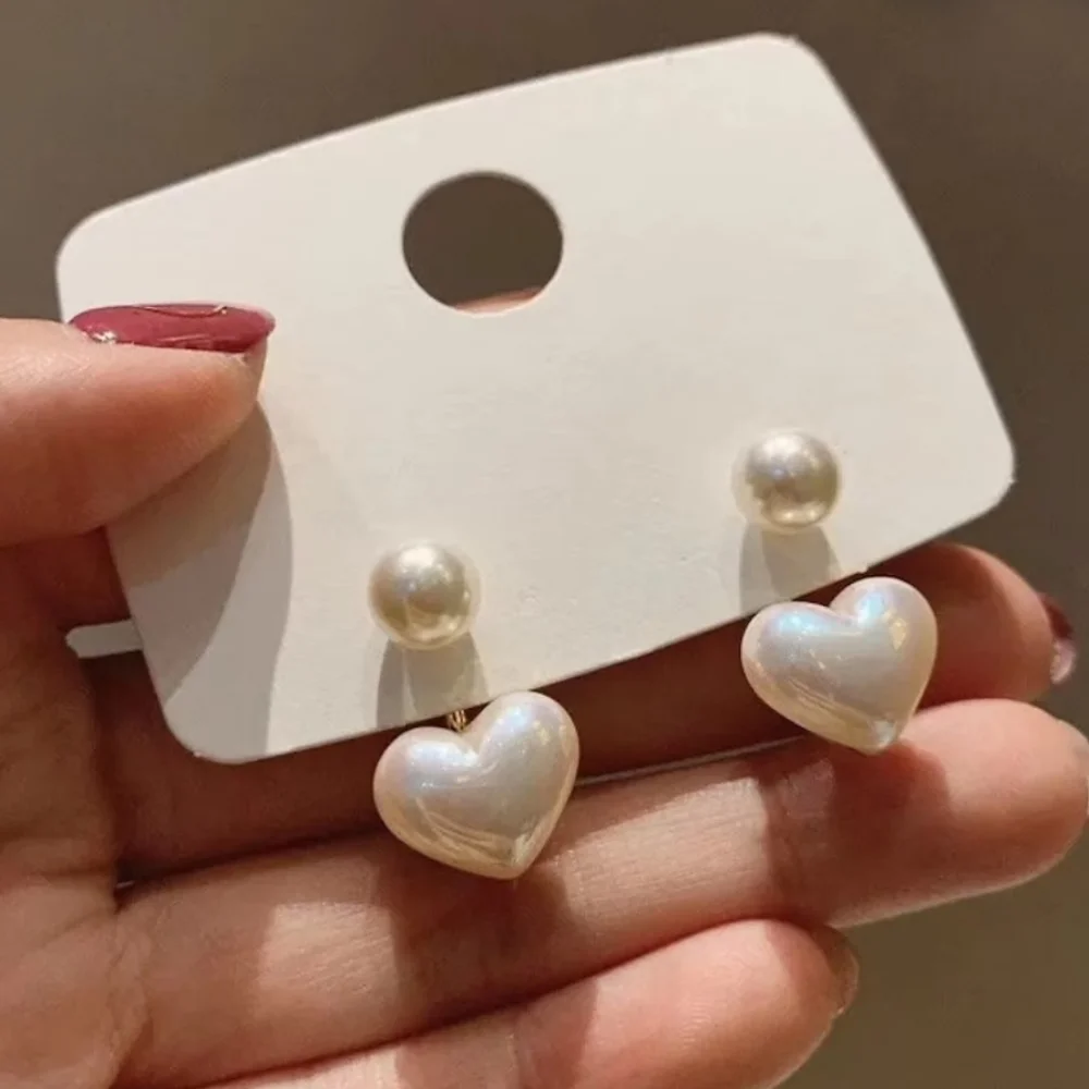 Pearl Heart Earrings